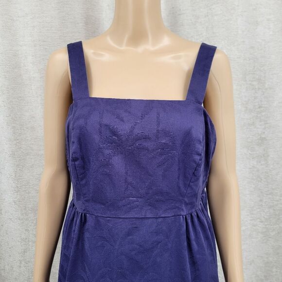 Tori Richard Slim Shady Irina Jacquard Palm Tree Print Mini Dress Navy - Picture 8 of 13